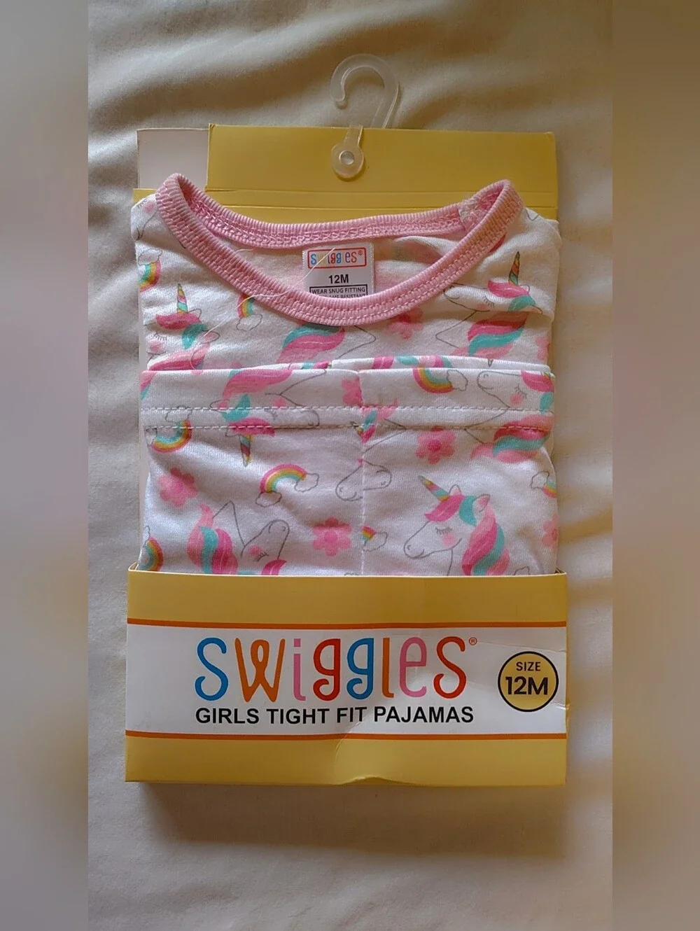 Girls Pajamas Unicorn Print Tight Fit - 12 Month